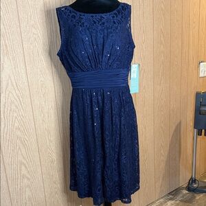Elegant NEW Navy Lace Dress Size 16